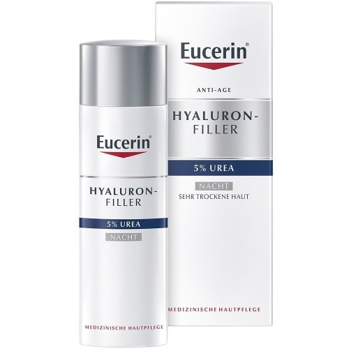 Eucerin Hyaluron-Filler 5% Urea Αντιγηραντική Κρέμα Προσώπου Νυκτός για Ξηρές Επιδερμίδες 50ml