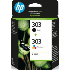 HP 303 Πακέτο 2 Μελανιών Εκτυπωτή InkJet Πολλαπλό (Color) / Μαύρο (3YM92AE)