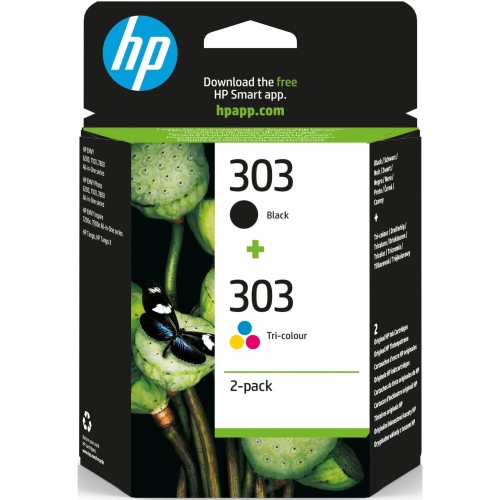 HP 303 Πακέτο 2 Μελανιών Εκτυπωτή InkJet Πολλαπλό (Color) / Μαύρο (3YM92AE)