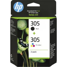 HP 305 Πακέτο 2 Μελανιών Εκτυπωτή InkJet Πολλαπλό (Color) / Μαύρο (6ZD17AE)