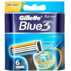 Gillette Blue 3 Ανταλλακτικές Κεφαλές με 3 Λεπίδες 6τμχ