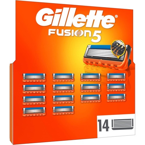 Gillette Fusion5 Ανταλλακτικές Κεφαλές με 5 Λεπίδες & Λιπαντική Ταινία 14τμχ