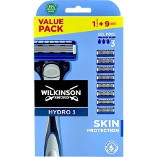 Wilkinson Sword Hydro 3 Ξυραφάκι με Ανταλλακτικές Κεφαλές 3 Λεπίδων & Λιπαντική Ταινία 8τμχ