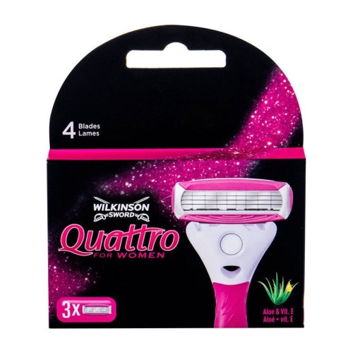 Wilkinson Sword Quattro for Women Ανταλλακτικές Κεφαλές με 4 Λεπίδες & Λιπαντική Ταινία 3τμχ