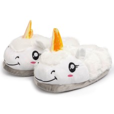  Unicorn Γυναικείες Παντόφλες Ζωάκια Μονόκερος σε Λευκό Χρώμα