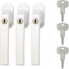 Abus FG210 Τριπλό ΣΕΤ Χερούλια για Παράθυρα και Μπαλκονόπορτες με Κλειδί σε Λευκό Χρώμα